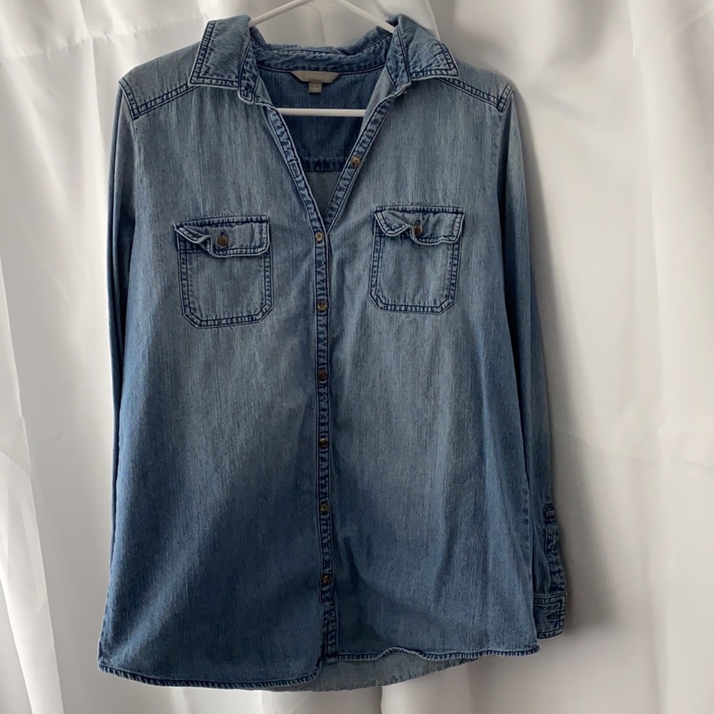 Rubbish Chambray Boyfriend Shirt - Junior Sz Large
